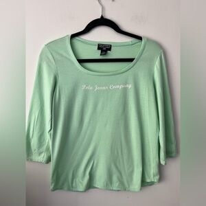 Polo Jeans Co. Ralph Lauren Scoop neck Green Shirt